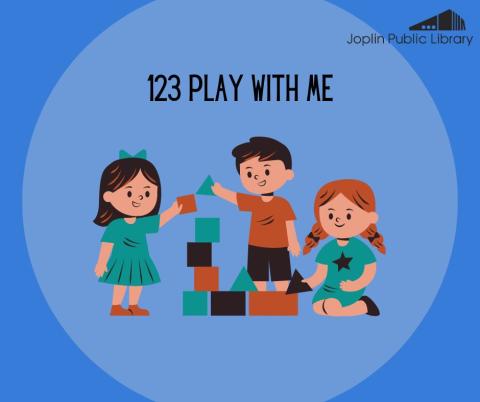 An illustration of a group of kids playing with blacks with "123 play with me" written above in black text