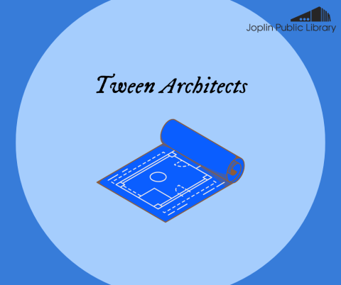 A blueprint illustration on a light blue background with text that reads "Tween Architects"