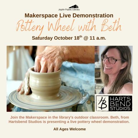 Makerspace Live Demonstration: Pottery Wheel with Beth