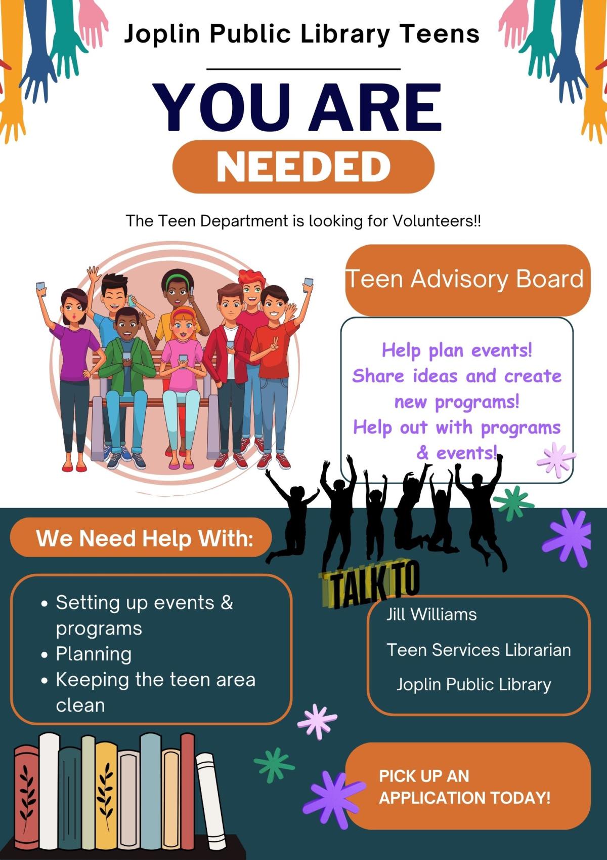 Volunteer to help with the teen department!